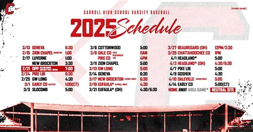 CHS Baseball Schedule